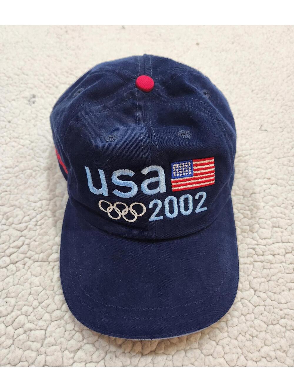 Vintage ROOTS Official Outfitter HAT 2002 Team USA Adjustable O/S Cap Navy blue
